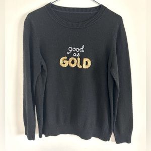 Black sweater Gold design in the middle. Size M